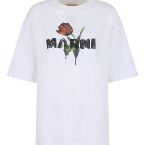 Marni White T-Shirt With Logo