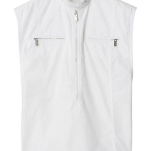 Burberry White Half-Zip Cotton Tank Top