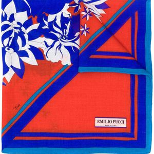 Emilio Pucci フローラル スカーフ ブルー