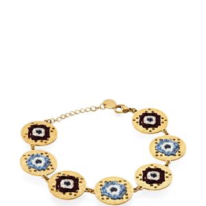L'EIGHT STUDIO Metallic Embroidered Openwork Medallion Bracelet