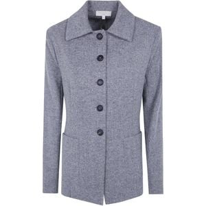 Antonelli Blue Button-Down Wool Jacket