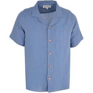 Marane Blue El Gringo Camp Collar Shirt for men