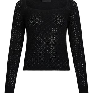 Liu Jo Black Fitted Sweater With Subtle Sequins