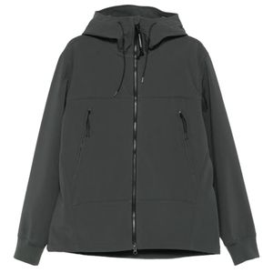 C P Company Black Hooded Zip-Front Jacket for men