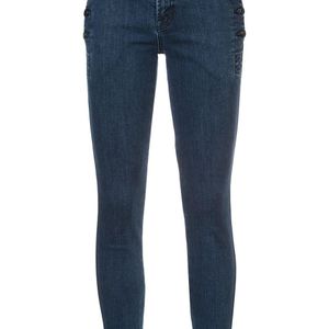 J Brand Blau Skinny-Jeans mit dekorativen Knöpfen