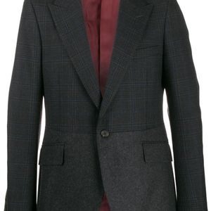 Blazer en tweed à carreaux Alexander McQueen pour homme en coloris Gris