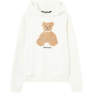 Palm Angels White Bear Graphic Hoodie for men