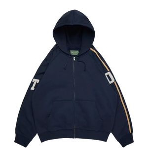 DENIM TEARS Blue Chenille Patch Zip-Up Hoodie for men
