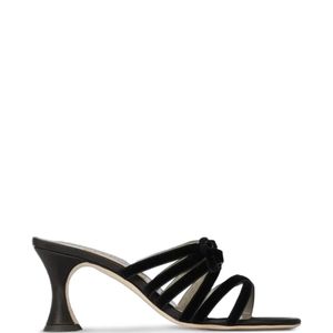 Manolo Blahnik White Clementel Bow-Detail Sandals