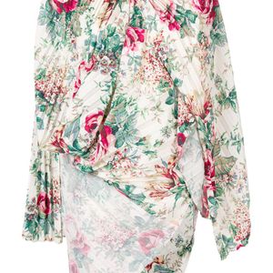 Blusa asimétrica con estampado floral Junya Watanabe de color Blanco