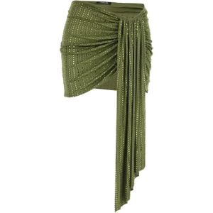 VENUJA Green Rhinestone-Embellished Skirt
