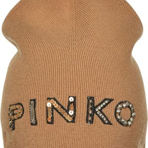 Pinko ロゴ ビーニー ブラウン