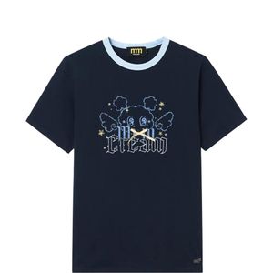 Mini Cream Blue Graphic-Print T-Shirt