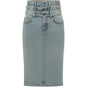 Fiorucci Blue Triple-Waistband Denim Skirt