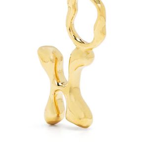 Maria Black Metallic Fluent Letter H Pendant