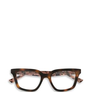 Gucci Black Tortoiseshell-Effect Rectangle-Frame Glasses