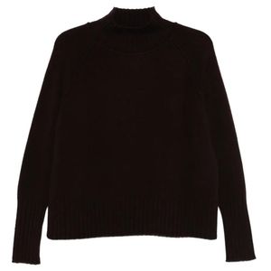 Be You Black Mock-Neck Ribbed Sweater
