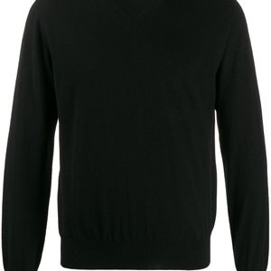メンズ Canali カシミア Vネックセーター ブラック