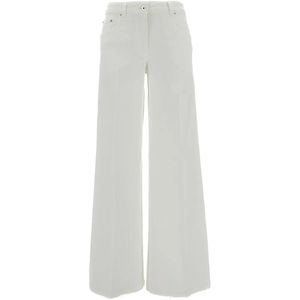 True Royal White Wide-Leg Trousers