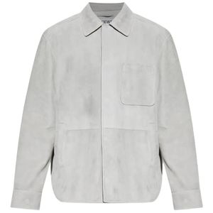 Loewe Grey Suede Leather Overshirt for men