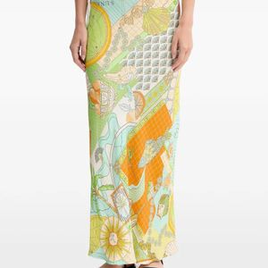 Never Fully Dressed Yellow Patterned Long Skirt