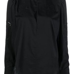 Rag & Bone Black Jade Long-Sleeve Blouse
