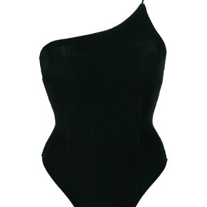 Haight Black Knit One Shoulder Bodysuit