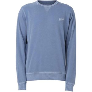 Woolrich Blue Logo-Embroidered Crew-Neck Sweater for men