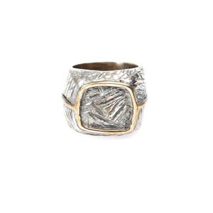 Tobias Wistisen Eckiger Ring aus Bronze und Silber in Weiß für Herren