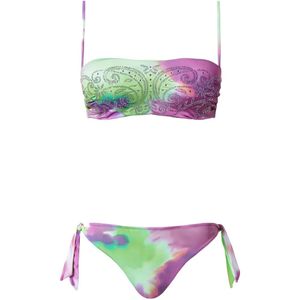 Twinset White Tie-Dye Crystal-Embellished Bikini Set