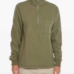 Samsøe & Samsøe Green Half-Zip Chest-Pocket Sweater