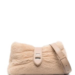 Max Mara Natural Camel Shearling Tote Bag