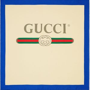 Gucci グッチ プリント スカーフ ホワイト