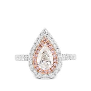 HYT Jewelry White 18K And Rose Diamond Ring