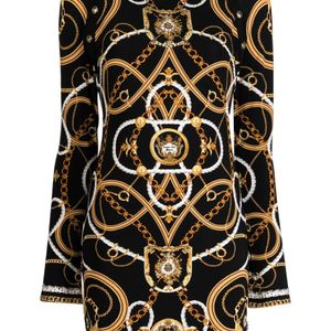 Camilla Black Coast To Coast-Print Open-Back Minidress