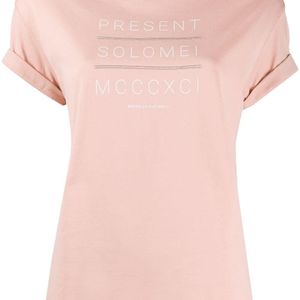 Brunello Cucinelli スローガン Tシャツ ピンク