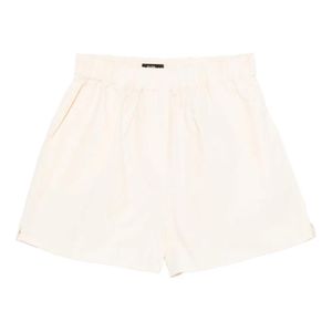 ELEH White Elastic-Waistband Cotton Shorts