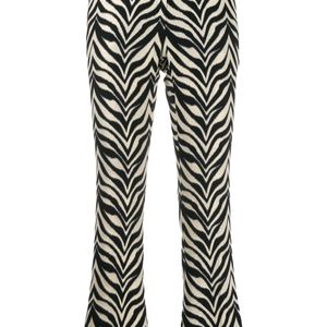 Pantalon crop à motif zébré PT01 en coloris Noir