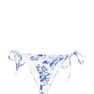 Farm Rio Blue Tie-Side Floral Bikini Bottoms