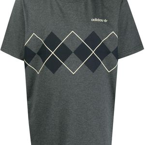 メンズ Adidas Originals アーガイルプリント Tシャツ グレー