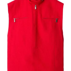 Burberry Red Half-Zip Canvas Tank Top