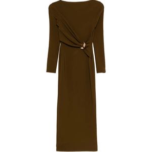 Roland Mouret Natural Appliqué-Detail Midi Dress