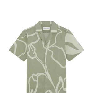 Frescobol Carioca Green Roberto Floral-Print Shirt for men