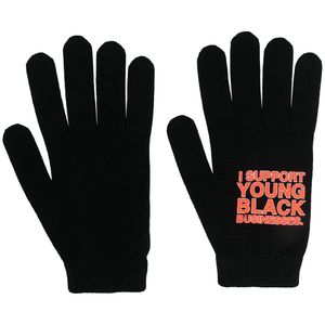 Off-White c/o Virgil Abloh Handschuhe mit Slogan-Print in Schwarz für Herren