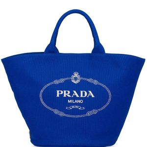 Prada カナパ キャンバストートバッグ ブルー