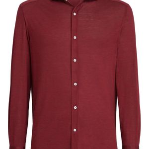 Brunello Cucinelli Red Spread Collar Shirt for men