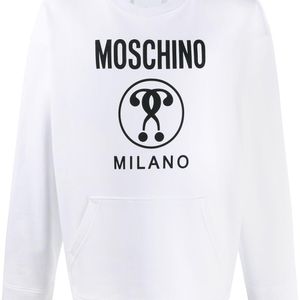 メンズ Moschino ロゴ スウェットシャツ ホワイト