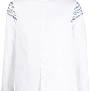 Private Stock White The Romain Embroidered-Design Shirt for men
