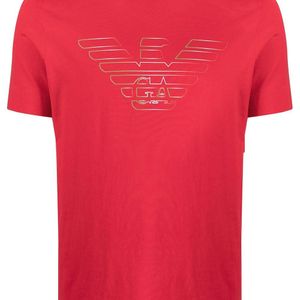 Emporio Armani T-Shirt mit Logo-Print in Rot für Herren