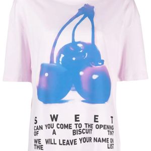 Jil Sander Blue Graphic-Print Cotton T-Shirt